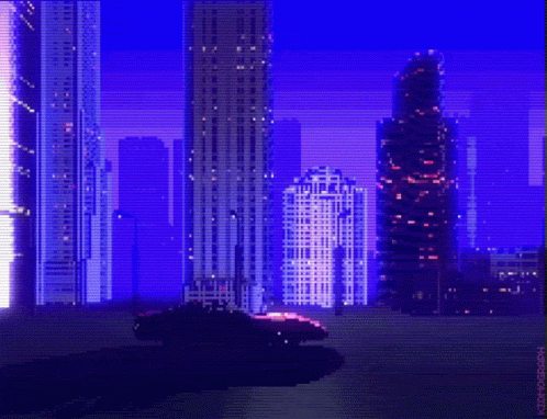 Synthwave Drive Easy Skyscrapers GIF