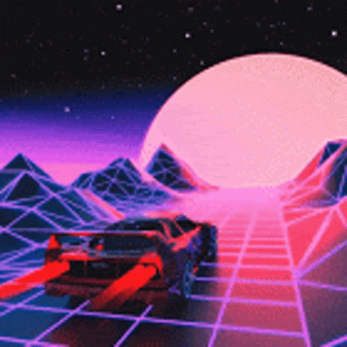 Synthwave Retro Sportscar Journey GIF
