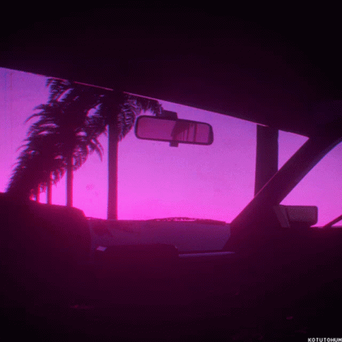 Synthwave Awesome Purple Sunset GIF