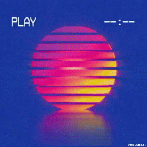 Amazing Synthwave Amber Sun GIF