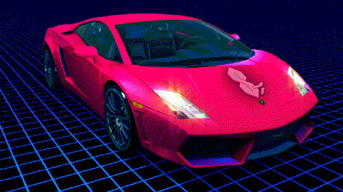 Synthwave Car Lazer Sportscar GIF