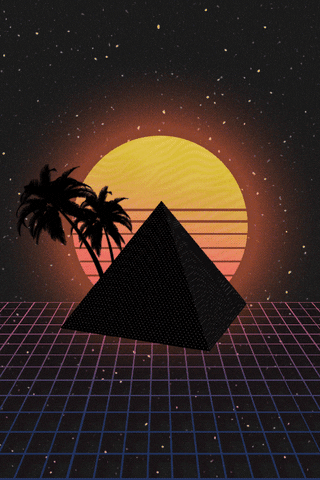 Synthwave Futurism Retro Pyramid GIF