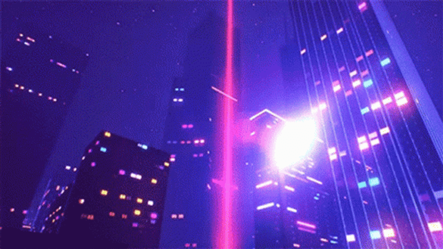 Synthwave Night TIme City Driving  GIF