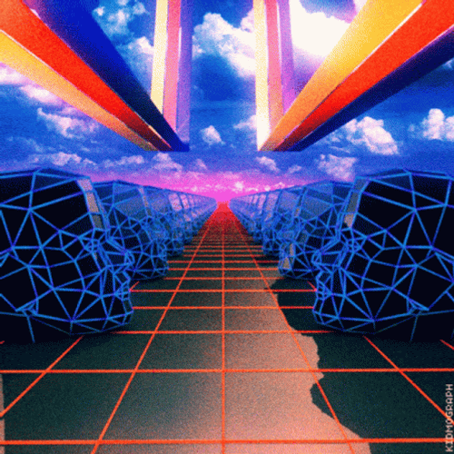 Synthwave Retro Rainbow Illusions GIF