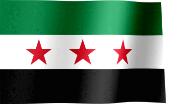 Syria Flag With Three Red Stars GIF