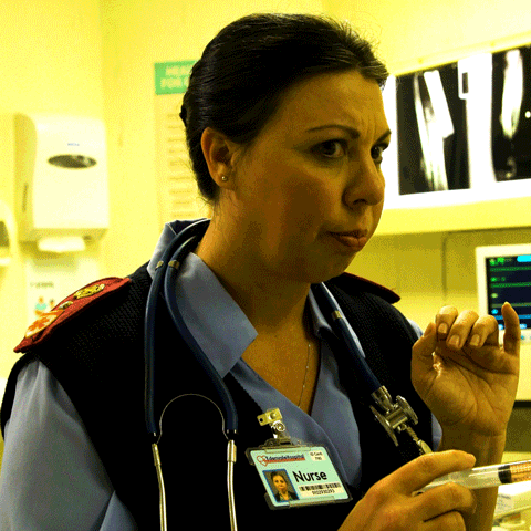 Syringe Injection Shocked Lady GIF