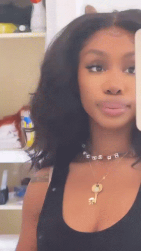 Sza Fixing Hair Selfie Mirror GIF