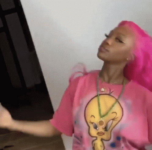 Sza Flipping Pink Hair Photo Shoot GIF