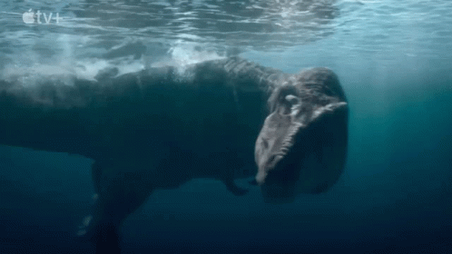 T-rex Prehistoric Planet Swimming GIF