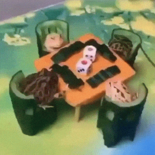 Table and Chairs Made of Ice Cream