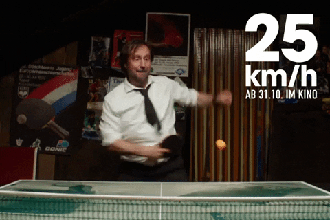Table Tennis Game Of Endurance Man With Tie GIF