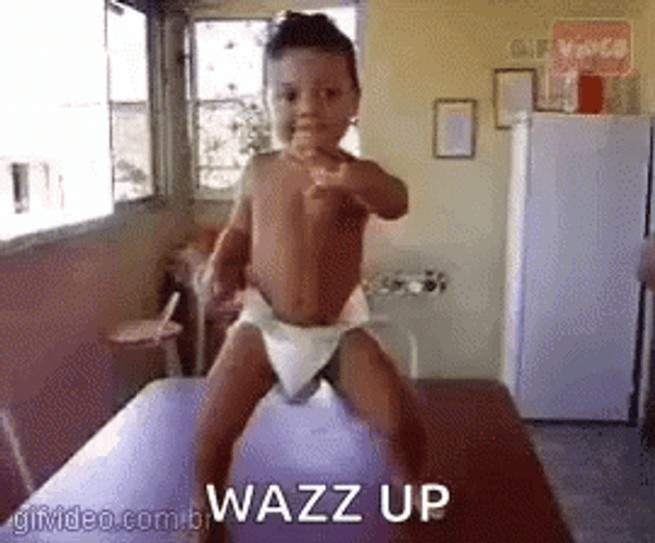 Table Top Dancing Baby Wazzup GIF