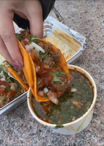 Taco Dipping On Sauce GIF