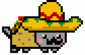 Taco Poptart Cat Running In Clear Space GIF