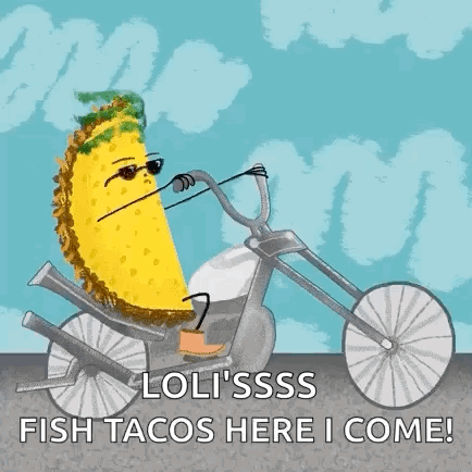Taco Riding Motorcycle With Sunglasses