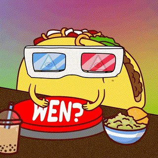 Taco Wearing 3D Glasses at Table
