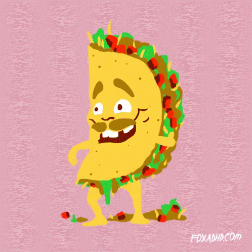 Taco With Mustache And Legs GIF