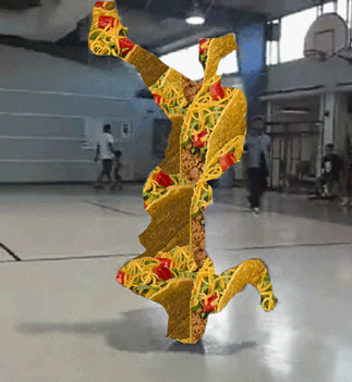 Tacos Man Collage Breakdance Head Spin GIF