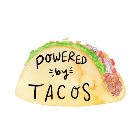 Tacos Power Snack Watercolor Art GIF