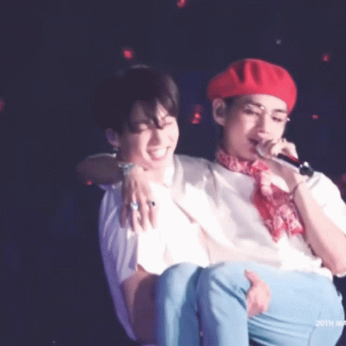 Taekook Carrying Kim Taehyung GIF