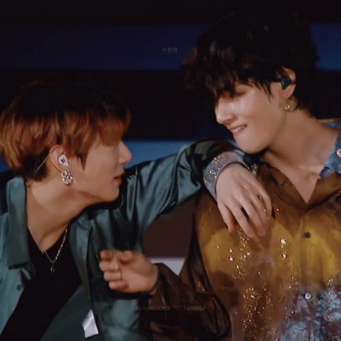 Taekook Facing Each Other GIF