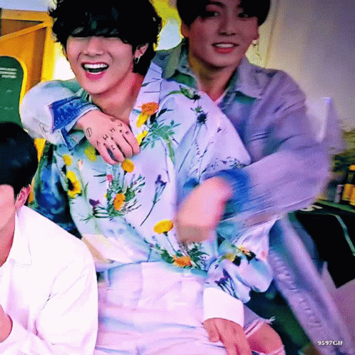 Taekook Hugging Back GIF