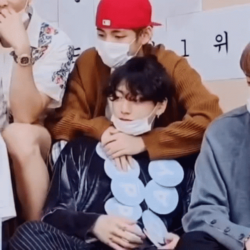 Taekook Sweet While Sitting GIF