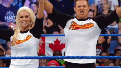 Tag Team The Miz Maryse Ouellet Cheering GIF