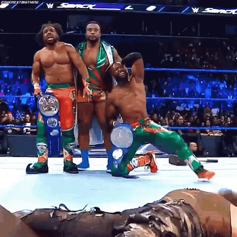 Tag Team Winners Celebrating Wwe Smackdown GIF