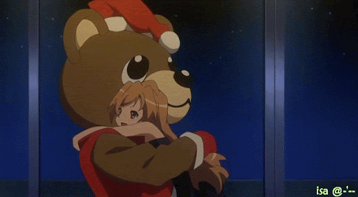 Taiga Aisaka Dancing With Giant Bear GIF