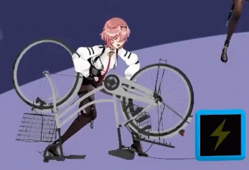 Takane Liu Operating A Bicycle Generator GIF