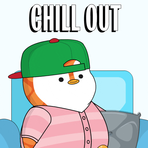 Take A Break Pudgy Penguin Holding Pillow GIF