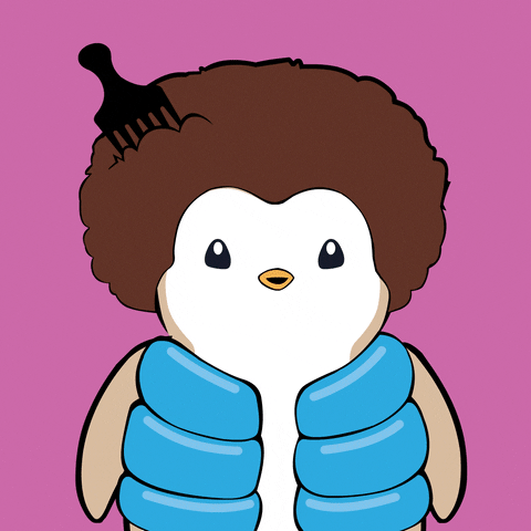 Take A Break Pudgy Penguin With Curly Hair GIF