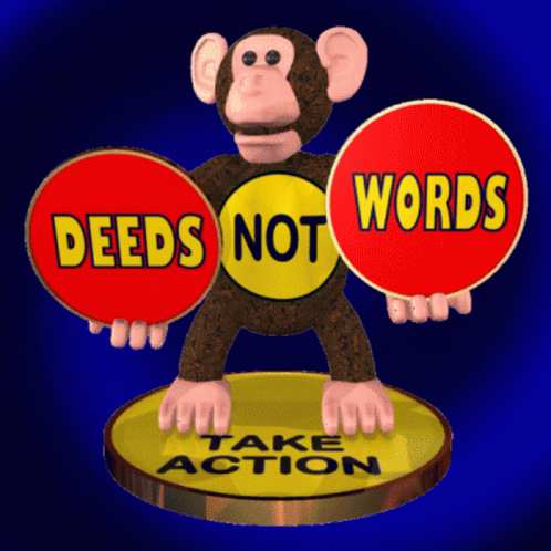 Take Action Funny Monkey Statue Quote GIF