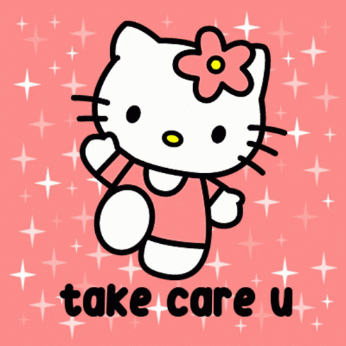 Take Care Hello Kitty Glitters GIF