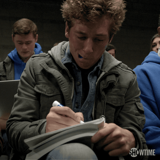 Lip Gallagher And Students Take Notes GIF