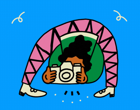 Taking Picture Bent Forward Cartoon GIF