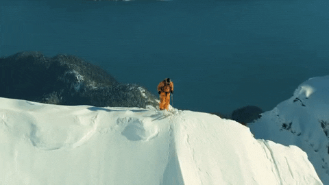 Taking Ski Into High Mountain GIF
