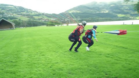 Taking The Run For Paragliding GIF
