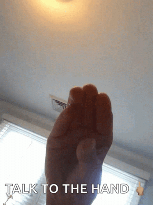 Talk To The Hand Now GIF