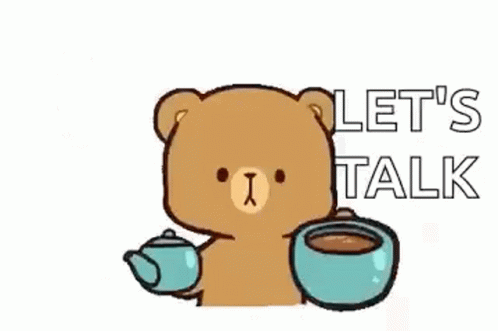Bear Offers Coffee Talking GIF
