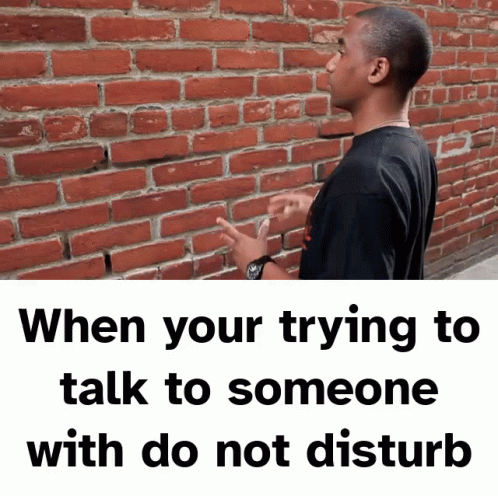 Talking To Wall GIF