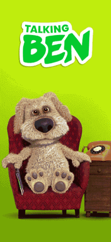 Talking Ben Stuffed Dog in Red Chair