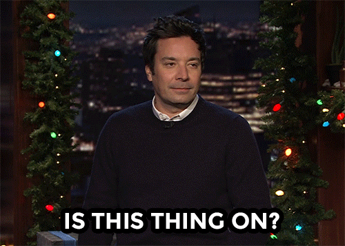 Talking Person Jimmy Fallon Having Invisible Microphone GIF