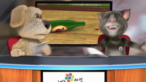 Talking Tom And Ben Clashing GIF