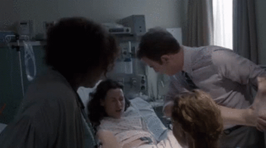 Talking While Giving Birth GIF
