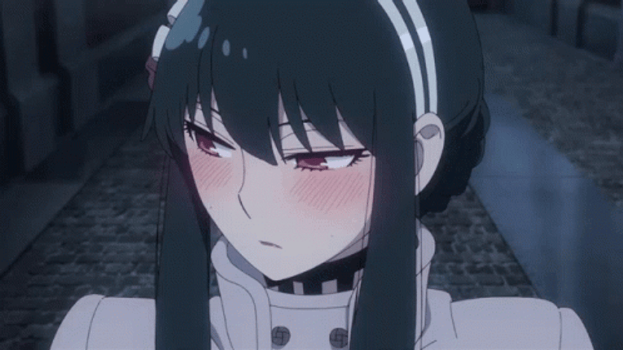 Talking Yor Forger Blushing Anime GIF