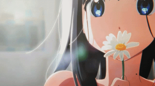 Tamako Kitashirakawa Holding White Anime Flower GIF