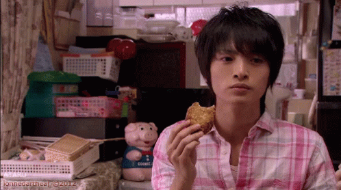 Tamamori Yuta Holding Famous Amos Cookie GIF