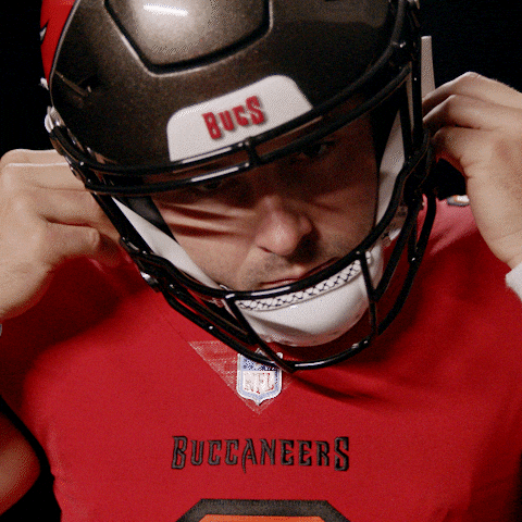 Tampa Bay Buccaneers Baker Mayfield Fixing Helmet GIF